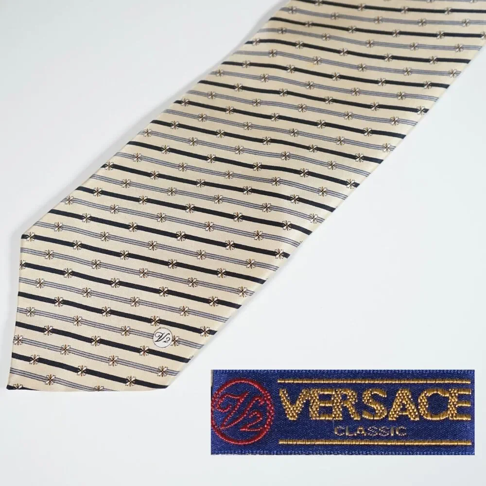 Versace Versace Classic V2 Tie Striped Pattern Vintage Designer